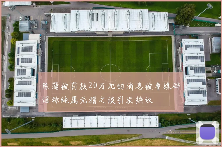 陈蒲被罚款20万元的消息被鲁媒辟谣称纯属无稽之谈引发热议